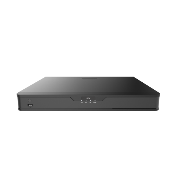 Uniview 16 csatornás, 2 HDD-s, IP Rögzítő, 1U kialakítás, Riasztási ki/bemenettel, 16 POE csatlakozó