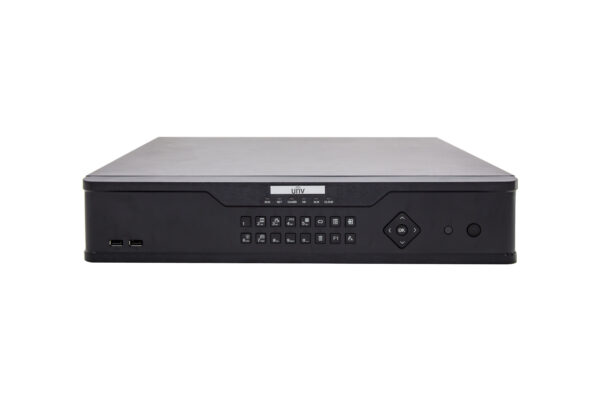 NVR308E_F8.jpg Uniview 64 csatornás, 8 HDD-s, IP Rögzítő, 2U kialakítás, Riasztási ki/bemenettel,