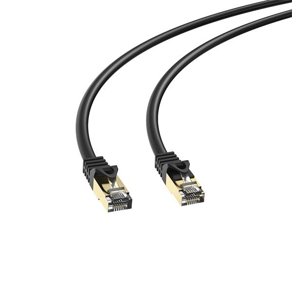 S-link Kábel - SL-CAT710M (S/FTP patch kábel, CAT7, aranyozott, fekete, 10m)