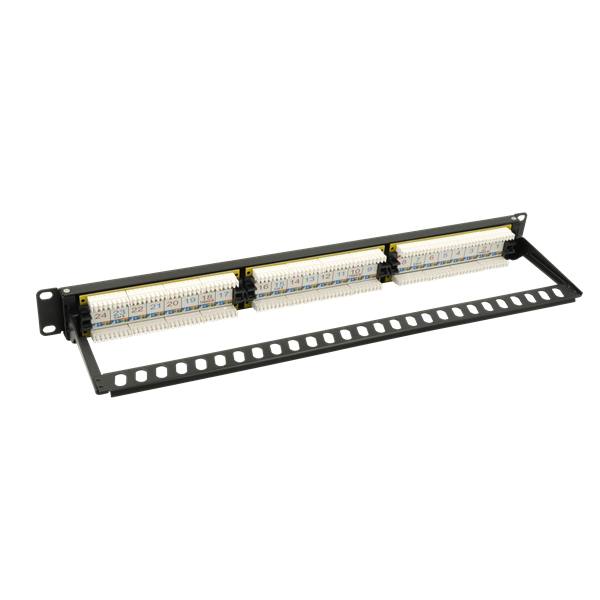 Walisec patch panel - PP-P6U2402 (24 port, Cat6, 1U, árnyékolatlan, fekete)