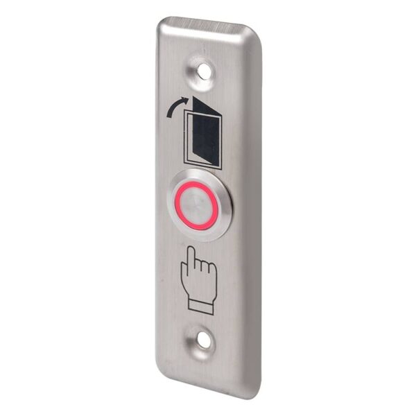 abk-801a-g_iso_light_red_jav.jpg OUTLET: LED-es INOX nyomógomb pajzzsal NO keskeny - piros