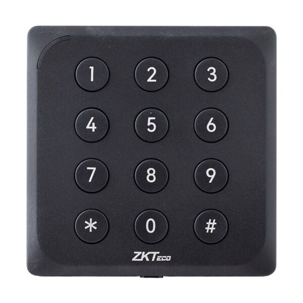 acc-er-kr904_front.jpg ZKTeco ACC-ER-KR904 hibrid EM, Mifare/DESfire kártyás és kódzbilentyűs segédolvasó, Wiegand és RS485 kimenettel