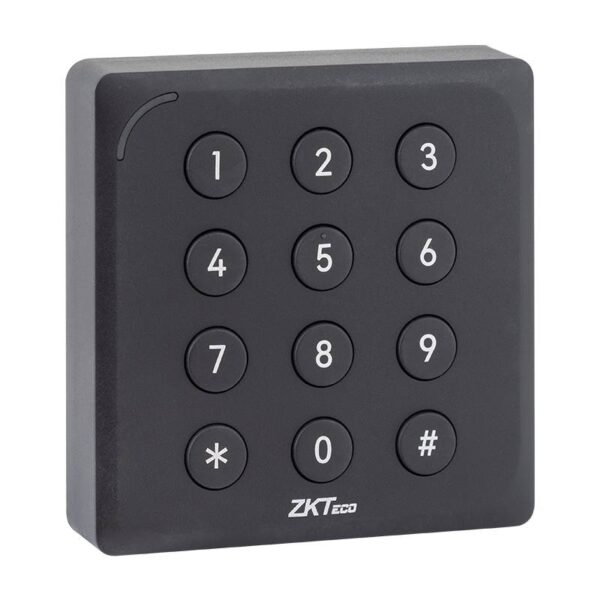 acc-er-kr904_isoright.jpg ZKTeco ACC-ER-KR904 hibrid EM, Mifare/DESfire kártyás és kódzbilentyűs segédolvasó, Wiegand és RS485 kimenettel