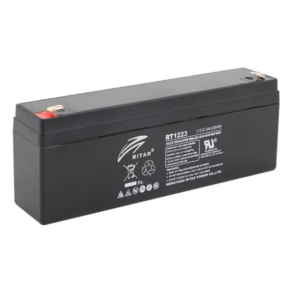 akku-12-2.3-ritar_isoright.jpg 12V 2,3Ah kapacitású akkumulátor RITAR