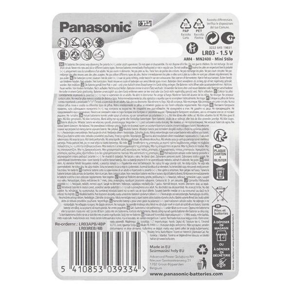 Panasonic AAA típusú kis ceruza elem