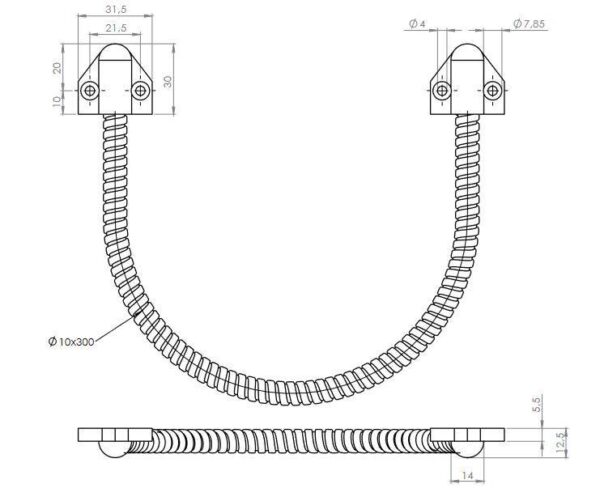 Műanyag borítású kábelátvezető belső átmérő 6 mm - Barna