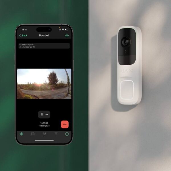 Ajax DOORBELL-BLACK – DoorBell vezeték nélküli video-kaputelefon