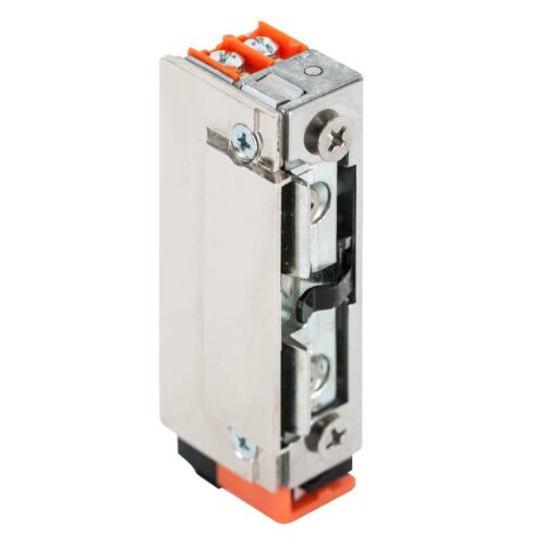 dorcas-99nf305-512-top_1.jpg Alacsony, pajzs nélküli elektromos zárfogadó - feszültségre zár - nyelvkivezetővel - 12V DC