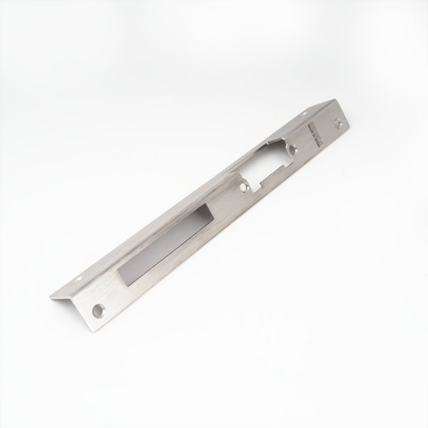OUTLET: Hosszú zárpajzs DORCAS zárakhoz - fa ajtóra - INOX - jobbos