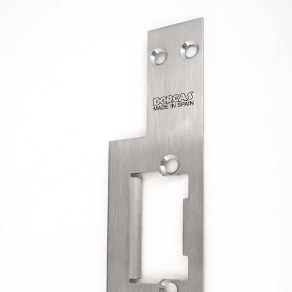 Hosszú zárpajzs DORCAS- 54-es zárak tokközépbe szereléséhez - INOX - jobbos