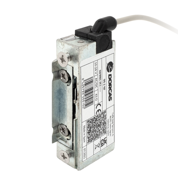 Vízálló (IP68) szimmetrikus, keskeny, alacsony, pajzs nélküli elektromos zárfogadó 250mm vezetékkel