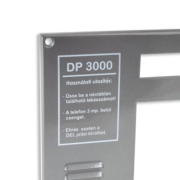 Előlap DP3000 központhoz