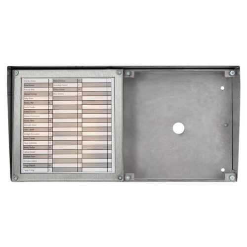 dprs50-hfk-inox_front_javitott_2.jpg DP kaputelefon esővédő, nagy, felületre szerelt, INOX