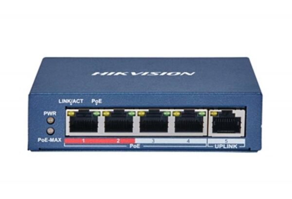 Hikvision DS-3E0105P-E (B) – 5 portos PoE switch (60 W)