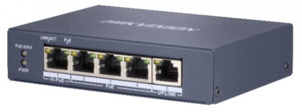 Hikvision DS-3E0505HP-E – 5 portos Gbit PoE switch (60 W)