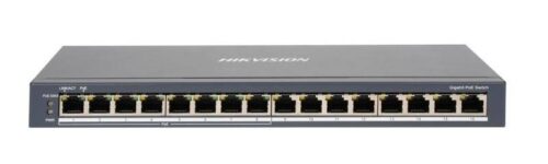 Hikvision DS-3E0516P-O – 16 portos Gbit PoE switch (110 W)