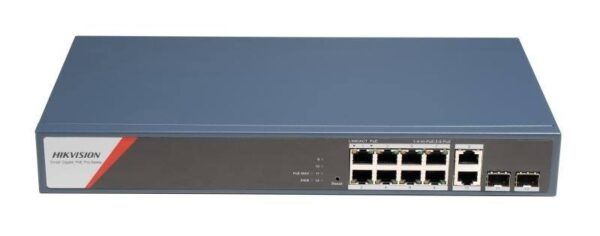 Hikvision DS-3E1512HP-SI-8P2T2F – 12 portos Gbit PoE switch (130 W)