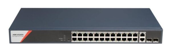 Hikvision DS-3E1528HP-SI-24P2T2F – 28 portos Gbit PoE switch (370 W)