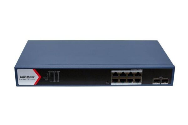 Hikvision DS-3E1710HP-SI-8P2X – 10 portos Gbit PoE switch (130 W)