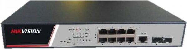 Hikvision DS-3E2510P(B) – 10 portos gigabit PoE switch (125 W)
