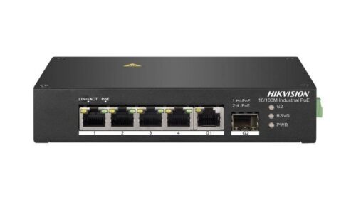 Hikvision DS-3T0306HP – 6 portos ipari PoE switch (110 W)