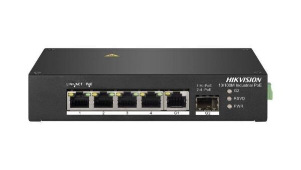 Hikvision DS-3T0306HP – 6 portos ipari PoE switch (110 W)