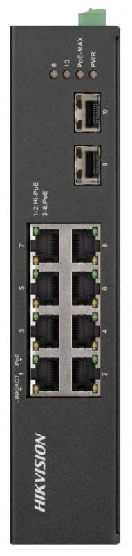 Hikvision DS-3T0510HP-E/HS – 10 portos ipari Gbit PoE switch (110 W)