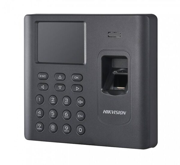 Hikvision DS-K1A802AMF-B – Munkaidő terminál, ujjnyomat- és Mifare hitelesítéssel, billentyűzettel