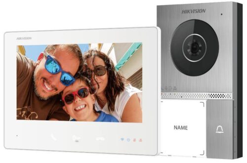 Hikvision DS-KIS707EY – Kétvezetékes IP video-kaputelefon szett: kültéri, beltéri