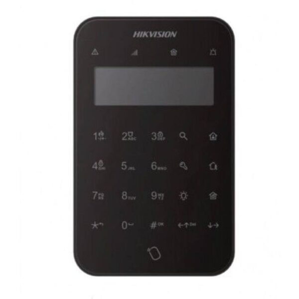 Hikvision DS-PK1-LT-WE/Black – Vezeték nélküli LCD+LED kezelő AXPro központokhoz