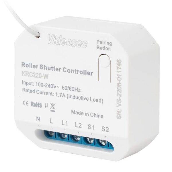et-krc220-w_isoleft.jpg ZZZ-ET-KRC220-W - OUTLET: 1 csatornás redőnyvezérlő RF+Wifi vevőegység