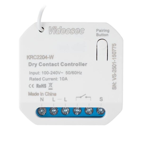 et-krc2204-w_front.jpg ET-KRC2204-W - 1 csatornás RF+Wifi vevőegység, 1x NO szárazkontaktus