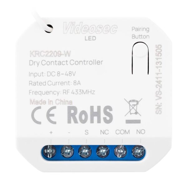 et-krc2209-w_front.jpg ET-KRC2209-W - 1 csatornás RF+Wifi vevőegység, 8-48V DC, NO-NC relékimenet