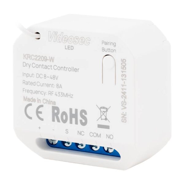 et-krc2209-w_isoleft.jpg ET-KRC2209-W - 1 csatornás RF+Wifi vevőegység, 8-48V DC, NO-NC relékimenet