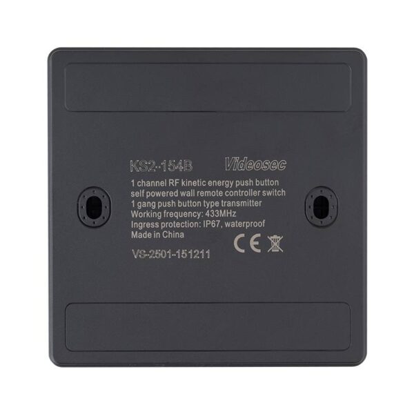 et-ks2-154b_back.jpg Kinetikus nyomókapcsoló beépített RF adóval, 1 csatorna, fekete(IP67)