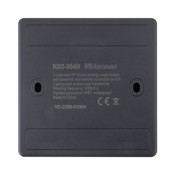 et-ks2-354b_back.jpg Kinetikus nyomókapcsoló beépített RF adóval, 3 csatorna, fekete(IP67)