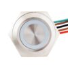 Lapos felületű nyomógomb 16 mm-es furathoz(IP67), NO-COM kimenettel, piros-zöld LED