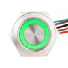 Lapos felületű nyomógomb 16 mm-es furathoz(IP67), NO-COM kimenettel, piros-zöld LED