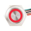 Lapos felületű nyomógomb 16 mm-es furathoz(IP67), NO-COM kimenettel, piros-zöld LED