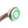 Lapos felületű nyomógomb 16 mm-es furathoz(IP67), NO-COM kimenettel, piros-zöld LED