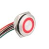 Lapos felületű nyomógomb 16 mm-es furathoz(IP67), NO-COM kimenettel, piros-zöld LED