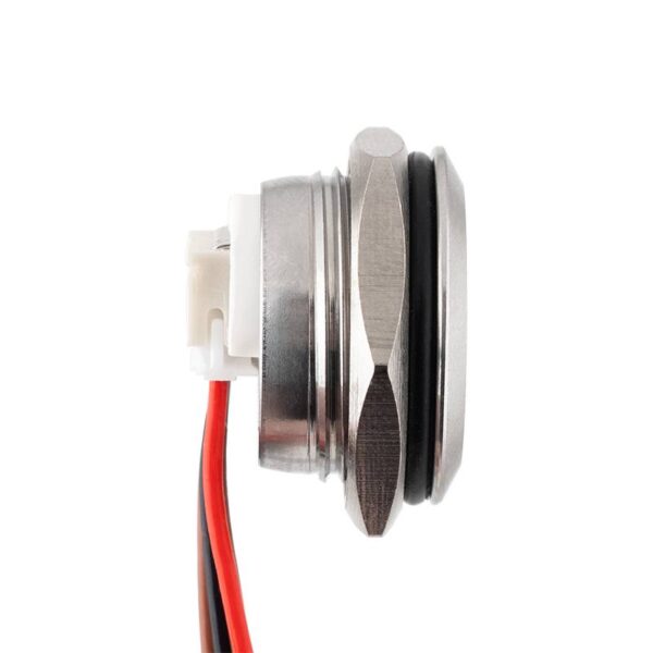 Lapos felületű nyomógomb 16 mm-es furathoz(IP67), NO-COM kimenettel, piros-zöld LED