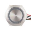Lapos felületű nyomógomb 19 mm-es furathoz(IP67), NO-COM kimenettel, piros-zöld LED