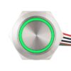Lapos felületű nyomógomb 19 mm-es furathoz(IP67), NO-COM kimenettel, piros-zöld LED