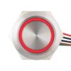Lapos felületű nyomógomb 19 mm-es furathoz(IP67), NO-COM kimenettel, piros-zöld LED