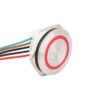 Lapos felületű nyomógomb 19 mm-es furathoz(IP67), NO-COM kimenettel, piros-zöld LED