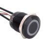 Lapos felületű nyomógomb 19 mm-es furathoz(IP67), fekete házban NO-COM, piros-zöld LED