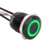 Lapos felületű nyomógomb 19 mm-es furathoz(IP67), fekete házban NO-COM, piros-zöld LED