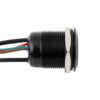 Lapos felületű nyomógomb 19 mm-es furathoz(IP67), fekete házban NO-COM, piros-zöld LED