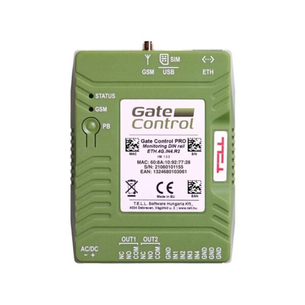 TELL Gate-Control-PRO-1000-4G-DIN-M – Gate Control PRO 1000 Monitoring 4G távfelügyelhető kapuvezérlő